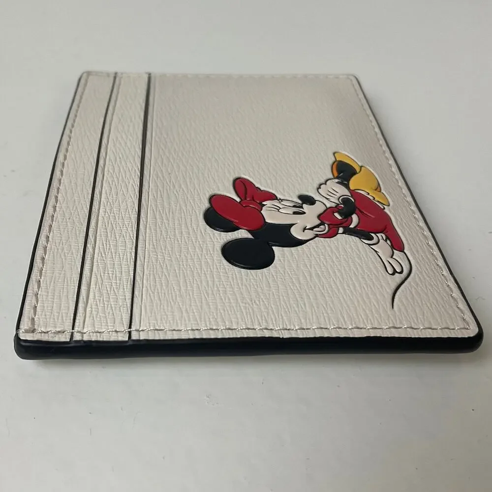 Disney X Kate Spade Card Holder Minnie Mouse Textured Leather Cream 4" x 3" - Picture 5 of 11